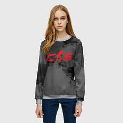Свитшот женский Counter Strike 2 - В смоке, цвет: 3D-меланж — фото 2