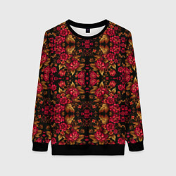 Женский свитшот Растительный паттерн под хохлому