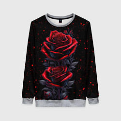 Женский свитшот Готические розы в космосе