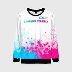 Женский свитшот Counter Strike 2 neon gradient style: символ сверх