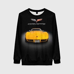 Свитшот женский Американский маслкар Chevrolet Corvette Stingray, цвет: 3D-черный