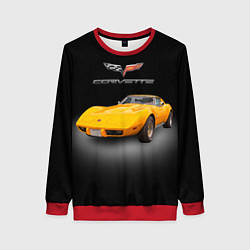 Свитшот женский Американский спорткар Chevrolet Corvette Stingray, цвет: 3D-красный