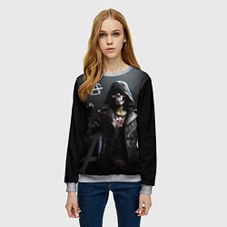 Свитшот женский Зомби анархист, цвет: 3D-меланж — фото 2