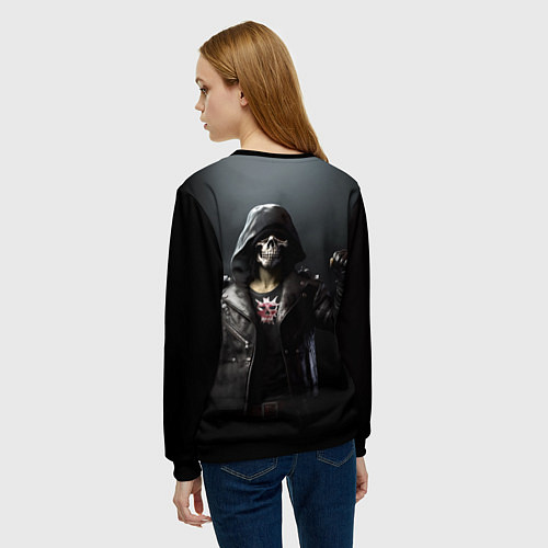 Женский свитшот Зомби анархист / 3D-Черный – фото 4