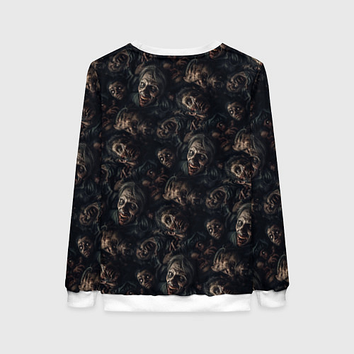 Женский свитшот Паттерн из реалистичных зомби / 3D-Белый – фото 2