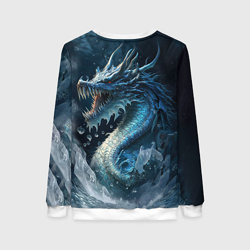 Женский свитшот Ледяной дракон / 3D-Белый – фото 2