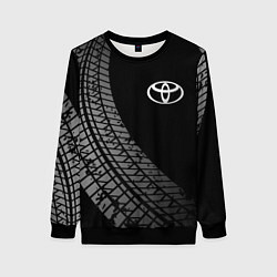 Свитшот женский Toyota tire tracks, цвет: 3D-черный