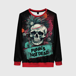 Свитшот женский Punks not dead, цвет: 3D-красный