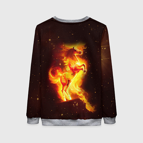 Женский свитшот Пылающий фантастический конь / 3D-Меланж – фото 2