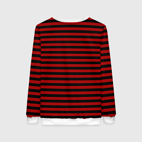 Женский свитшот Темно-красные полосы / 3D-Белый – фото 2