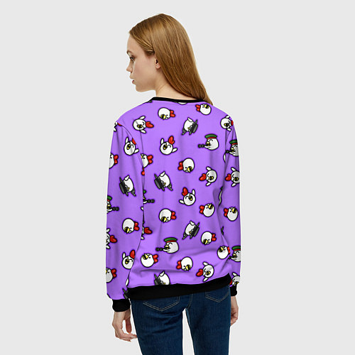 Женский свитшот Chicken Gun - паттерн / 3D-Черный – фото 4