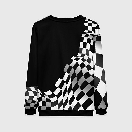 Женский свитшот Citroen racing flag / 3D-Черный – фото 2