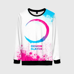 Свитшот женский Demon Slayer neon gradient style, цвет: 3D-черный