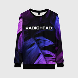 Женский свитшот Radiohead neon monstera