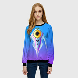 Свитшот женский Subnautica инопланетная рыба, цвет: 3D-черный — фото 2