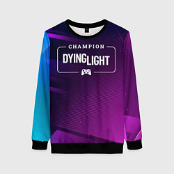 Свитшот женский Dying Light gaming champion: рамка с лого и джойст, цвет: 3D-черный