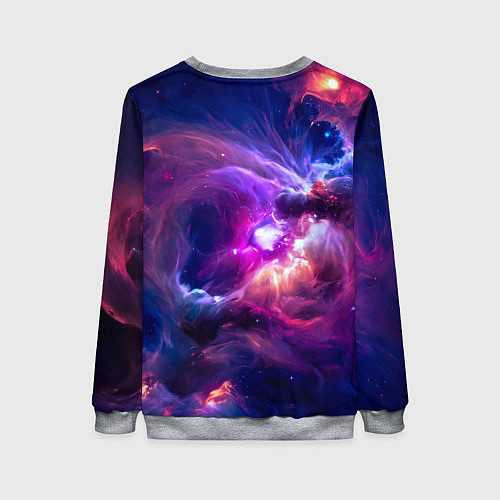 Женский свитшот Небула в космосе в фиолетовых тонах - нейронная се / 3D-Меланж – фото 2