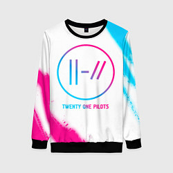 Свитшот женский Twenty One Pilots neon gradient style, цвет: 3D-черный