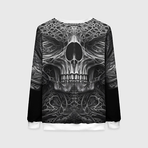 Женский свитшот Череп в стиле Гигера / 3D-Белый – фото 2