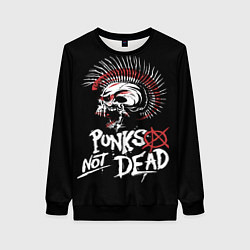 Свитшот женский Punks not dead - анархия, цвет: 3D-черный