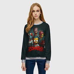 Свитшот женский Zombie simpsons, цвет: 3D-меланж — фото 2