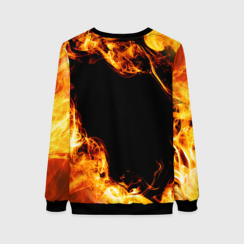 Женский свитшот Pantera и пылающий огонь / 3D-Черный – фото 2