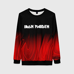 Женский свитшот Iron Maiden red plasma