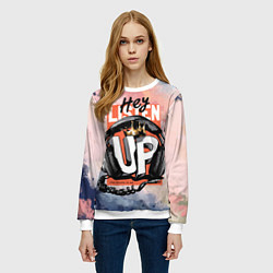 Свитшот женский Музыкальные наушники, цвет: 3D-белый — фото 2