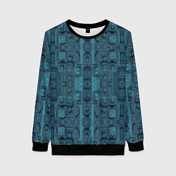 Свитшот женский Паттерн микросхема, цвет: 3D-черный