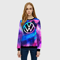 Свитшот женский Volkswagen неоновый космос, цвет: 3D-черный — фото 2