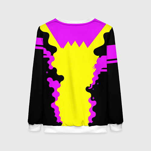 Женский свитшот Неоновый Барт Симпсон - поп-арт / 3D-Белый – фото 2