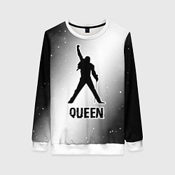 Свитшот женский Queen glitch на светлом фоне, цвет: 3D-белый