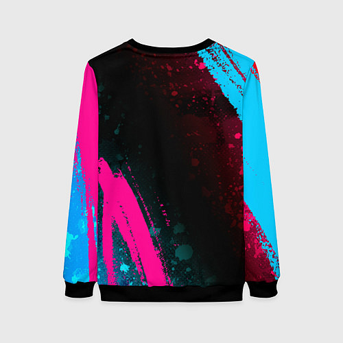 Женский свитшот Papa Roach - neon gradient: надпись, символ / 3D-Черный – фото 2