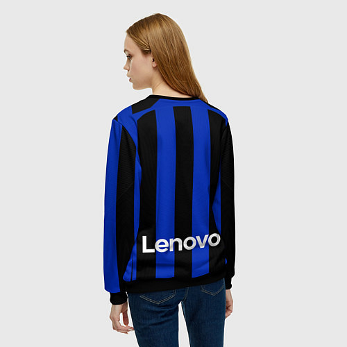 Женский свитшот ФК Интер форма 2223 домашняя / 3D-Черный – фото 4
