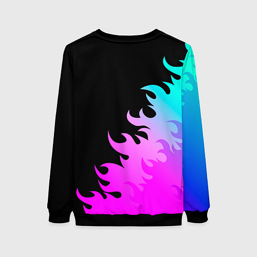 Женский свитшот Five Finger Death Punch неоновый огонь / 3D-Черный – фото 2