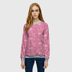 Свитшот женский Влюбленным паттерн, цвет: 3D-меланж — фото 2