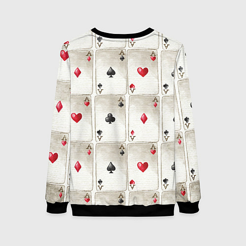 Женский свитшот Покер / 3D-Черный – фото 2