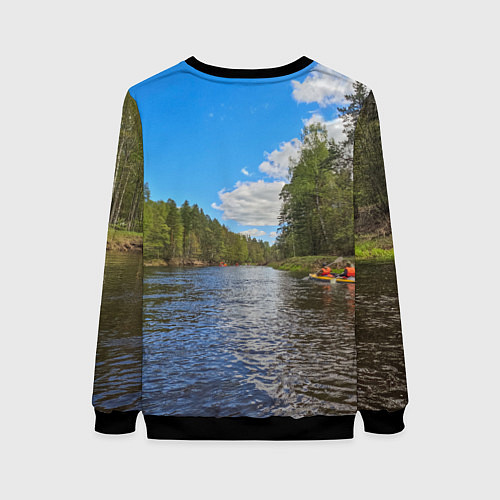 Женский свитшот Сплав по русским рекам / 3D-Черный – фото 2