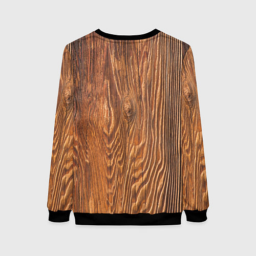 Женский свитшот Текстура дерева / 3D-Черный – фото 2
