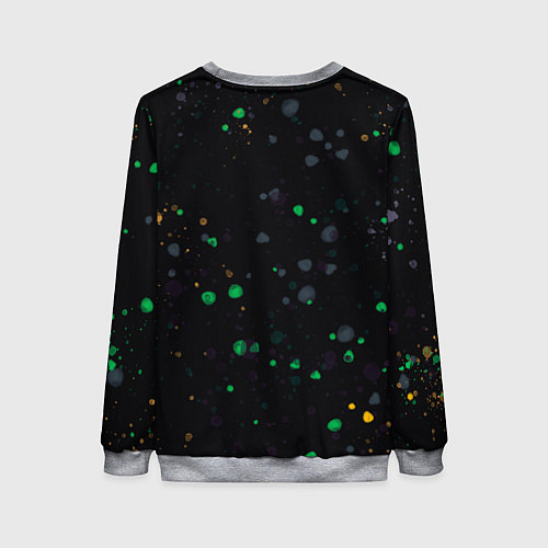 Женский свитшот Панда в желтом и зеленом - нейронная сеть / 3D-Меланж – фото 2