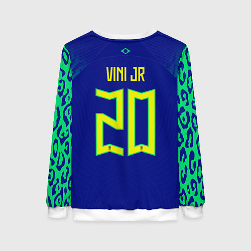 Женский свитшот Винисиус Жуниор ЧМ 2022 сборная Бразилии гостевая / 3D-Белый – фото 2