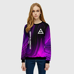 Свитшот женский Thirty Seconds to Mars violet plasma, цвет: 3D-черный — фото 2