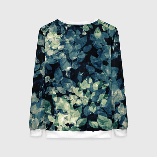 Женский свитшот Темные листья / 3D-Белый – фото 2