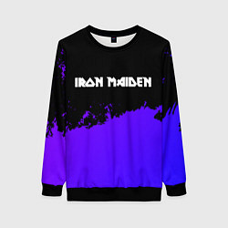 Женский свитшот Iron Maiden purple grunge
