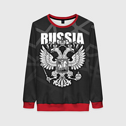 Свитшот женский Russia - герб РФ, цвет: 3D-красный
