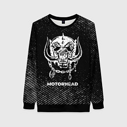 Женский свитшот Motorhead с потертостями на темном фоне