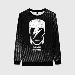 Женский свитшот David Bowie с потертостями на темном фоне