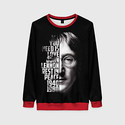 Свитшот женский Джон Леннон легенда, цвет: 3D-красный