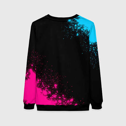 Женский свитшот Black Clover - neon gradient: надпись, символ / 3D-Черный – фото 2
