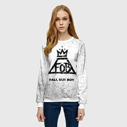 Свитшот женский Fall Out Boy с потертостями на светлом фоне, цвет: 3D-белый — фото 2